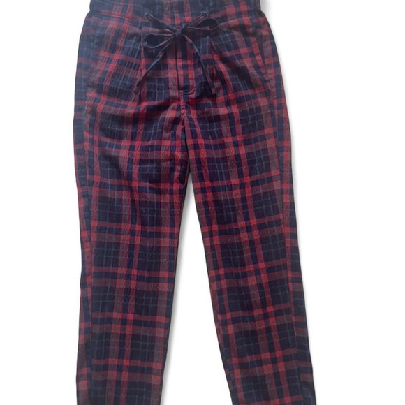 Free People Pants - Free People Red and Blue Plaid Trousers